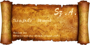 Szajkó Ahmed névjegykártya